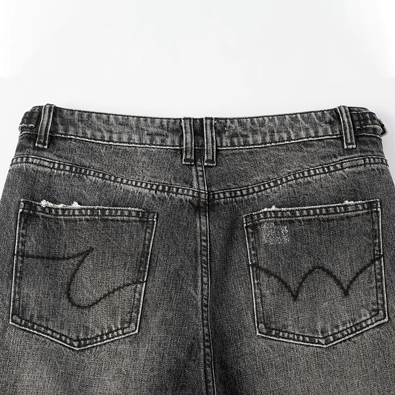 distressed wide-leg jeans